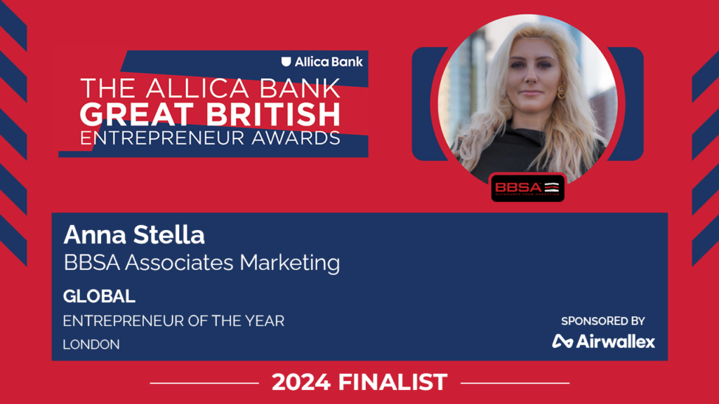 ANNA STELLA SHORTLISTED FOR THE PRESTIGIOUS GREAT BRITISH ENTREPRENEUR AWARDS 2024
